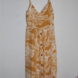 A long yellow floral dress